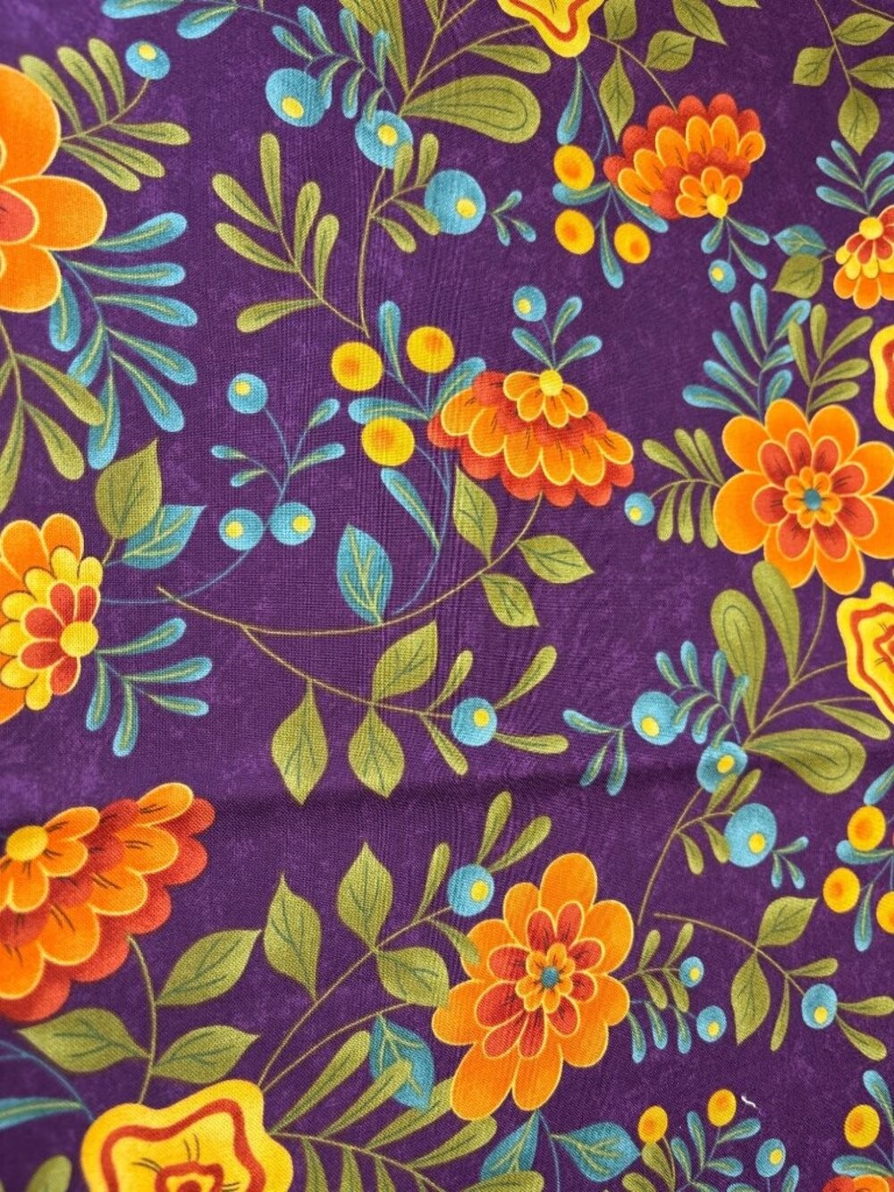 Purple Floral Cotton Fabric Moda 32" x 44" Sewing Crafts